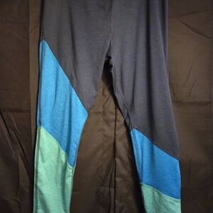 Avia Colorblock Leggings in Gray and Blue